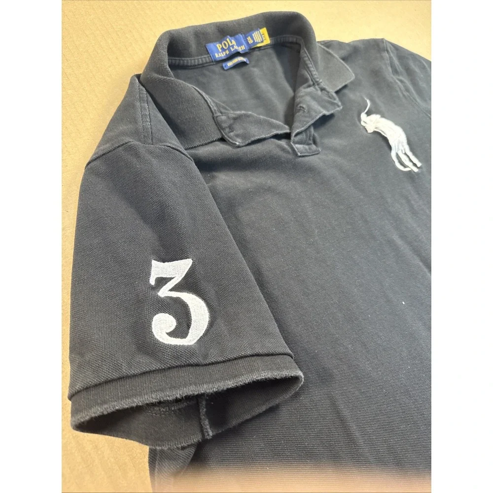 Polo Ralph Lauren Big Pony Polo Shirt Black 3 Custom Slim Fit XL Mens